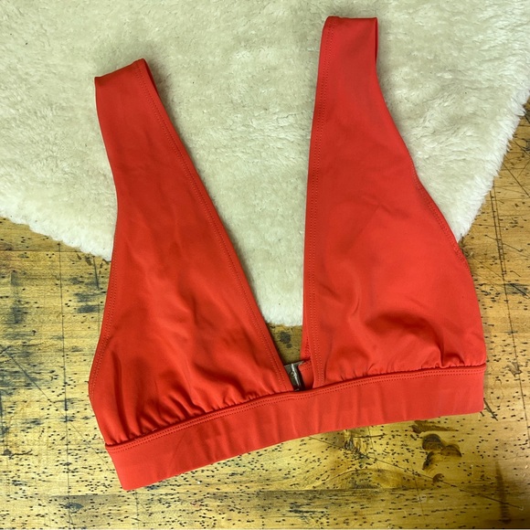 3/$20☀ Cheap Monday Bright Coral Plunging Bikini Top - Picture 3 of 6